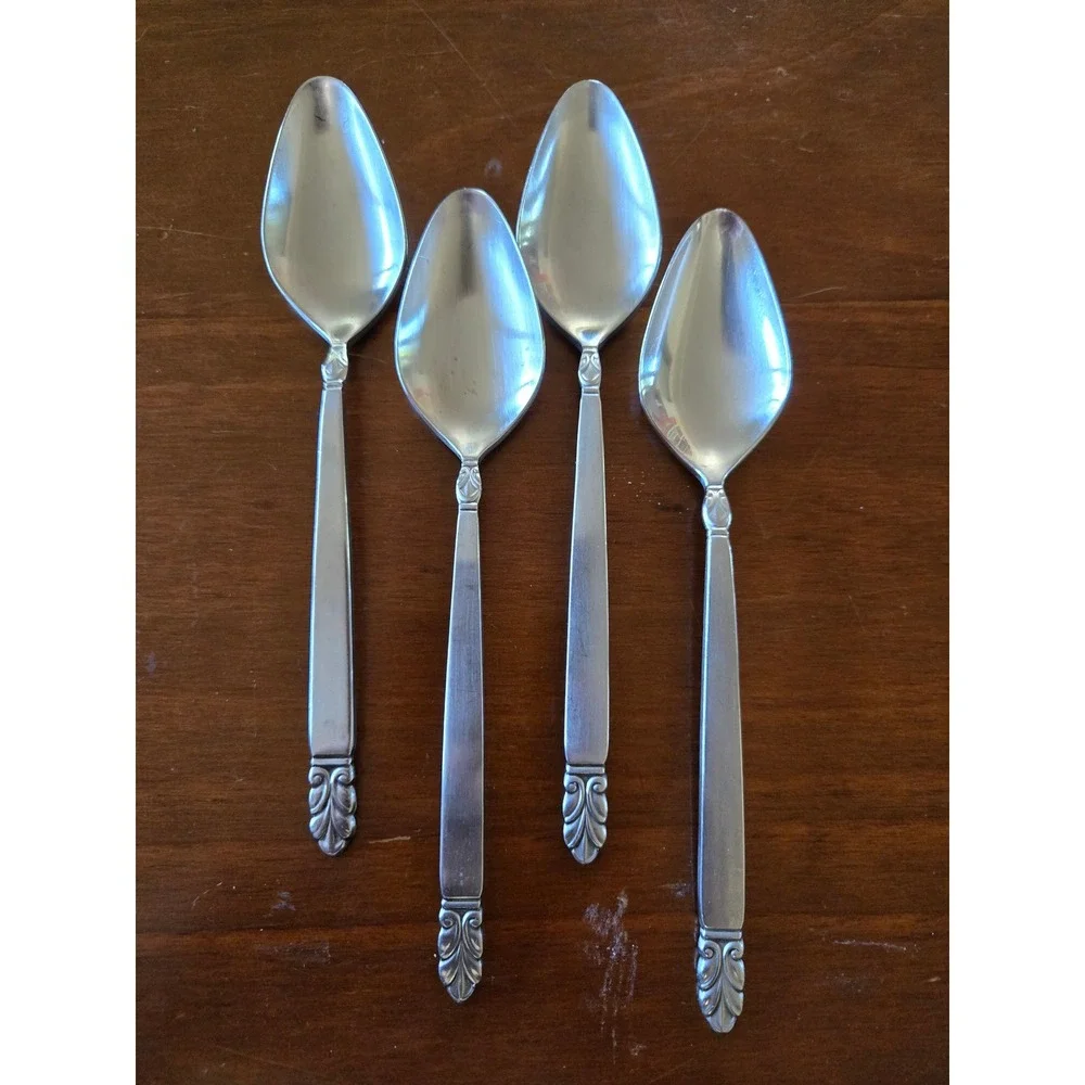 International Stainless Deluxe Norse Pattern Spoons Set of 4 Silverware Flatware